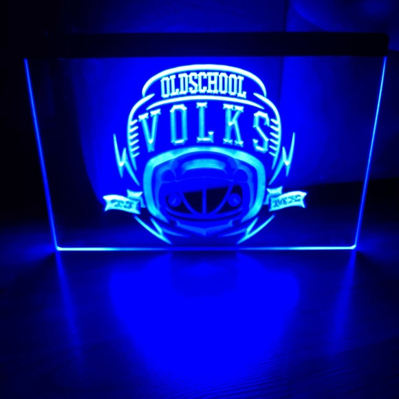 VOLKSWAGEN VW BUG LED NEON BLUE LIGHT SIGN 8x12 - Picture 2 of 3